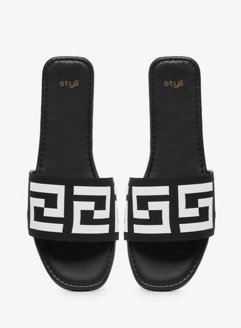 ستايلي صنادل مسطحة مطبوعة بنقوش ستایلی - Image 5