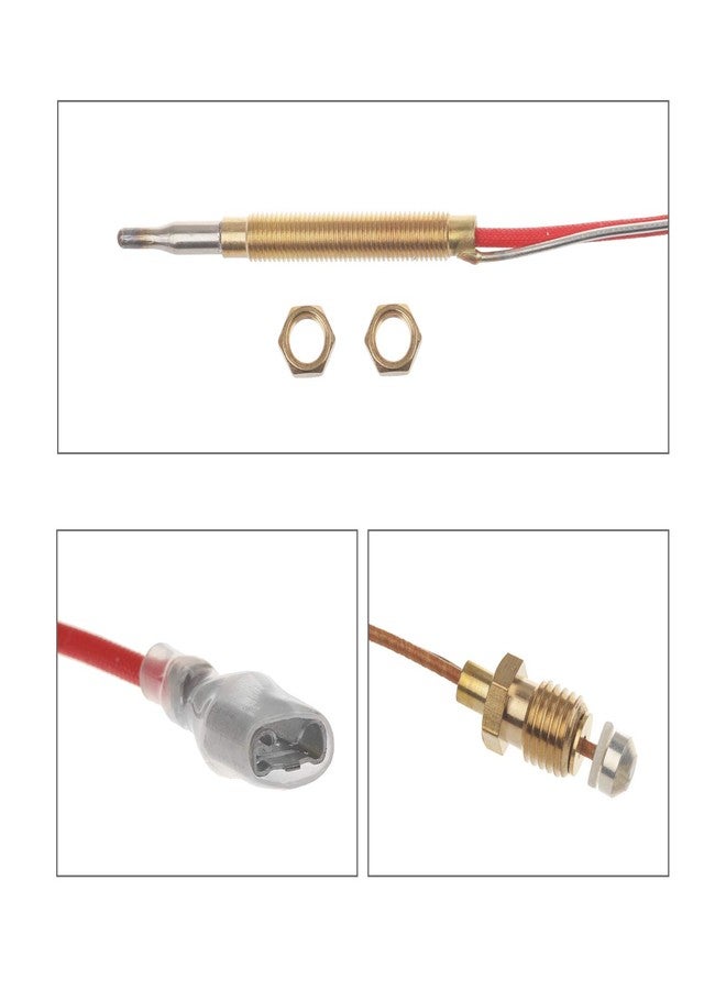 Timsec Outdoor Patio Heater Thermocouple Sensor, with M8 x 1 End Connection Nuts, M6 x 0.75 Thermocouple Head Thread and 2 Screw Nuts, 16.2" Length Wire and 0.25'' Flat Terminal - Image 4