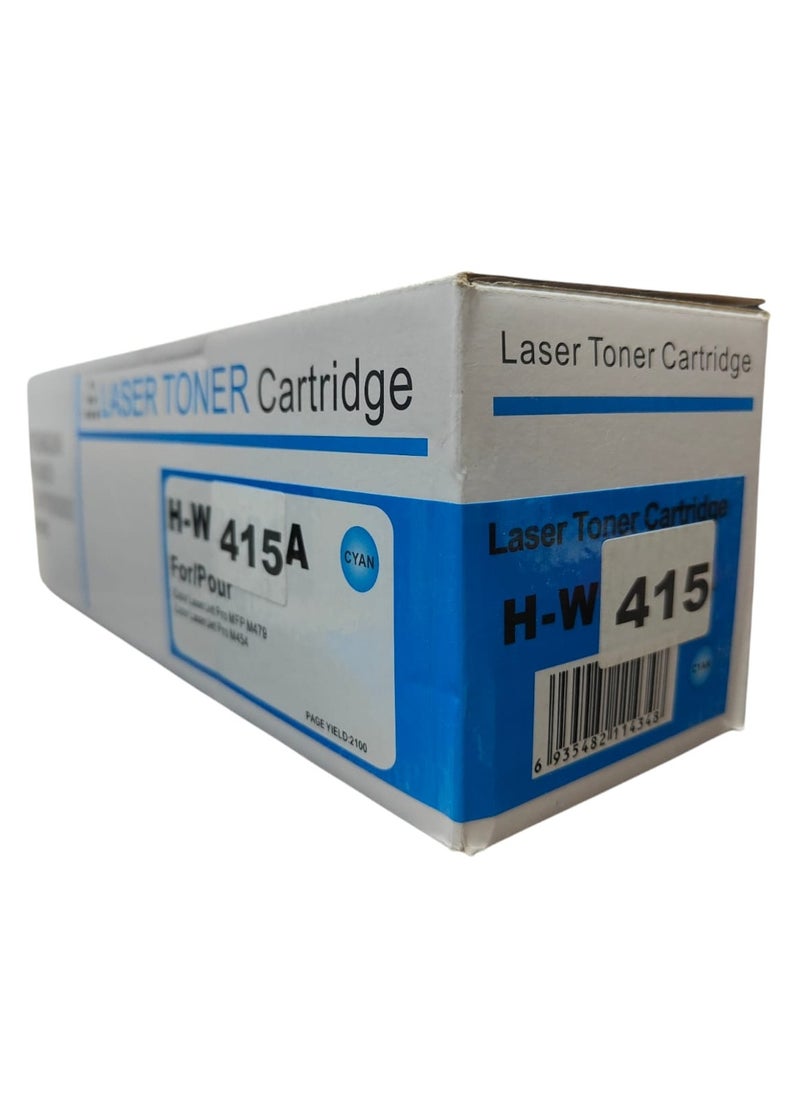 تونر كارتيدج تونر كارتج خرطوشة حبر 415A 415X W2030A W2030X Color LaserJet Pro MFP M479fdw M454dw M479fdn M479dw M479fnw M479 M454dn M45 ازرق  - Image 1