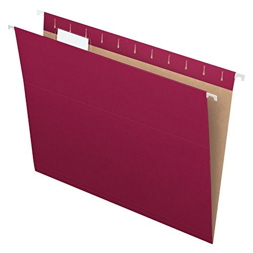 Pendaflex PFX81613 Recycled Hanging Folders, Letter Size, Burgundy, 1/5 Cut, 25/BX (81613) - Image 4