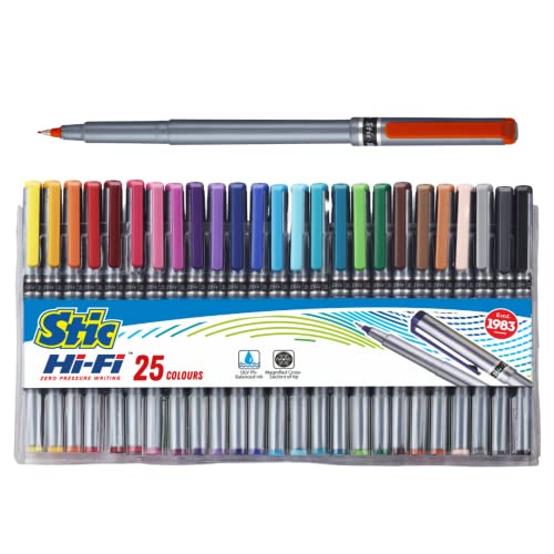 Stic 25 Fineliner Mandala Doodle Colouring Fine Liner Point 0.5 mm Coloured Pens Set kit Assorted Micro tip sketching calligraphy lettering adults anime journal outline highlighting - Image 1