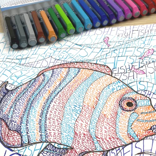 Stic 25 Fineliner Mandala Doodle Colouring Fine Liner Point 0.5 mm Coloured Pens Set kit Assorted Micro tip sketching calligraphy lettering adults anime journal outline highlighting - Image 4