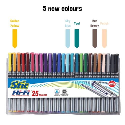 Stic 25 Fineliner Mandala Doodle Colouring Fine Liner Point 0.5 mm Coloured Pens Set kit Assorted Micro tip sketching calligraphy lettering adults anime journal outline highlighting - Image 5