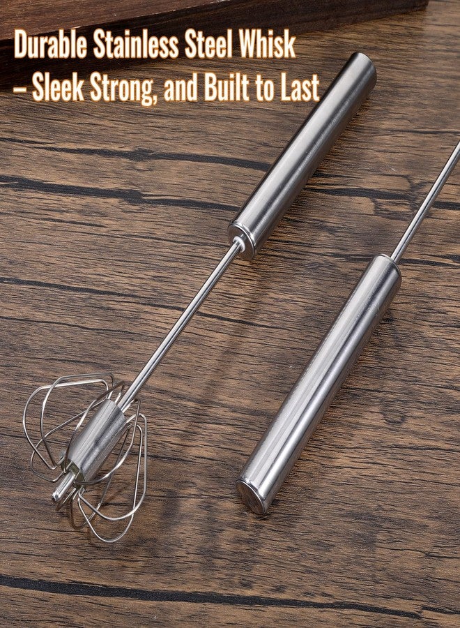 SXoonKing Semi Automatic Whisk, Stainless Steel Whisk, Egg Beater, Hand Push Whizzy Whisks for Cooking, 2025 Upgraded Whisking Tool Stainless for Baking Making Cream Whisking Beating and Stirring (10,12&14in) - Image 5