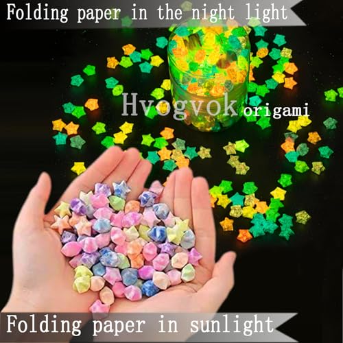 Hvogvok Luminous Origami, Colorful Decorative Star Paper Strips, DIY Origami (Star Origami /540 Sheets) - Image 2