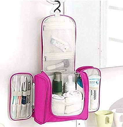 TETRIX Multifunctional Extra Large Cosmetic Bag for Travel Makeup Organizer for Accessories Waterproof Household Grooming Kit Storage with Hook for Hanging for Men and Women Random Color - Image 2