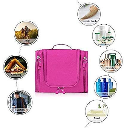 TETRIX Multifunctional Extra Large Cosmetic Bag for Travel Makeup Organizer for Accessories Waterproof Household Grooming Kit Storage with Hook for Hanging for Men and Women Random Color - Image 3