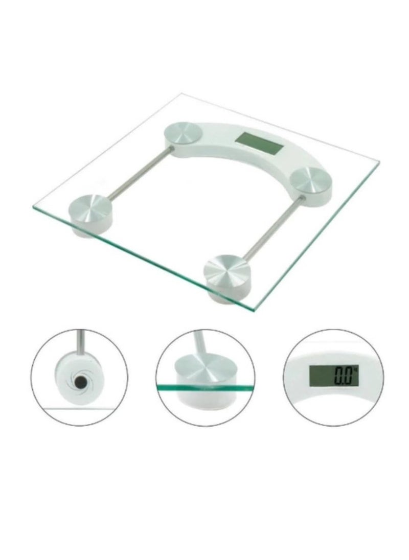 eBasket Digital Scale Bathroom Glass Scale Tempered Glass 180Kg Capacity  - Image 1