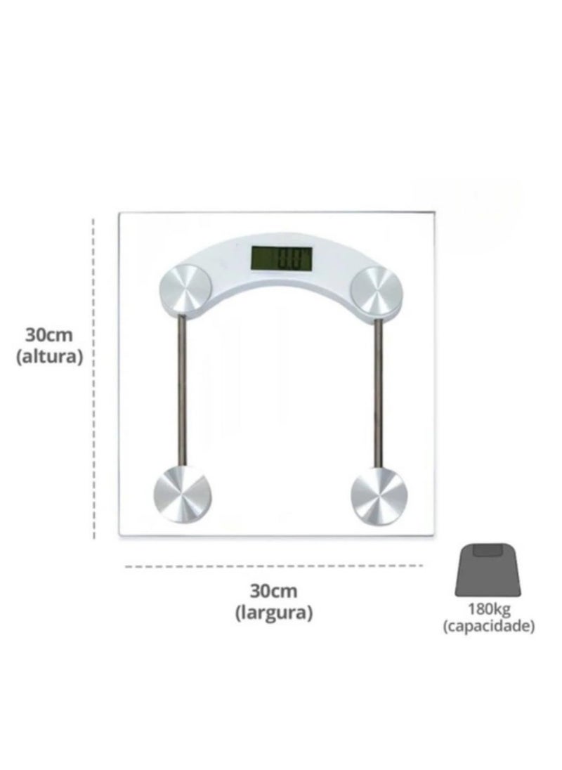 eBasket Digital Scale Bathroom Glass Scale Tempered Glass 180Kg Capacity  - Image 2