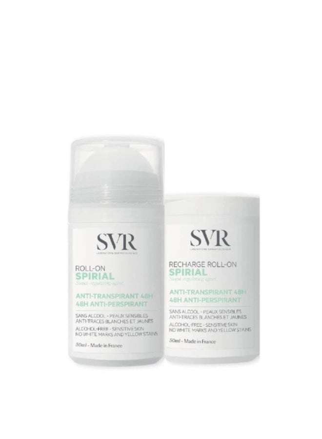 SVR Spirial Roll-On 48H Anti-Perspirant + Recharge Roll-On Pack 2x50ml - Image 1