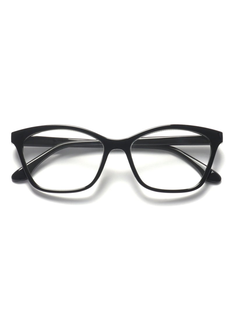 OPULIZE KAT Reading Glasses for Women Men, Cat-Eye Frame with Spring Hinges, Shiny Black +2.50 (Pack of 1) - Image 1