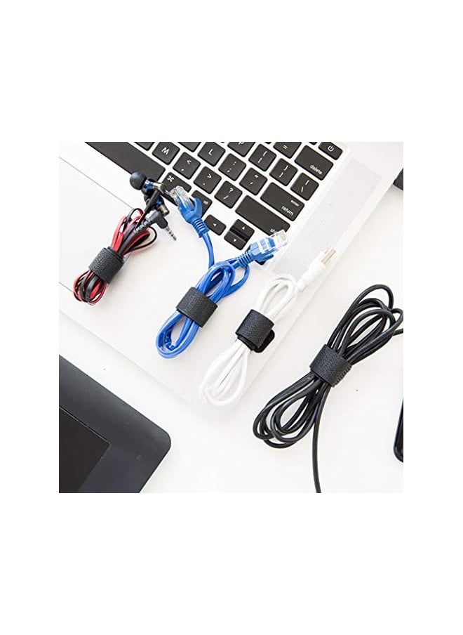 Ethernet Cable Wire Straps DanYee 2 Roll Cable Ties Hook & Loop Nylon Fastening Tape Wire 3M Adjustable Wire Organizer Cord Rope Holder for Computer Cable Management(BLACK-3M(2 Roll))