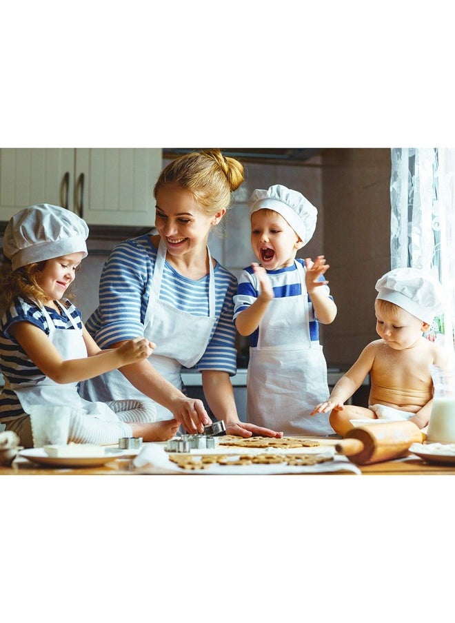 Yaomiao 4 Pieces Kids Apron With Pocket Children Adjustable Chef Apron For Cooking Baking Painting (White M For 7 13 Age)  - Image 4