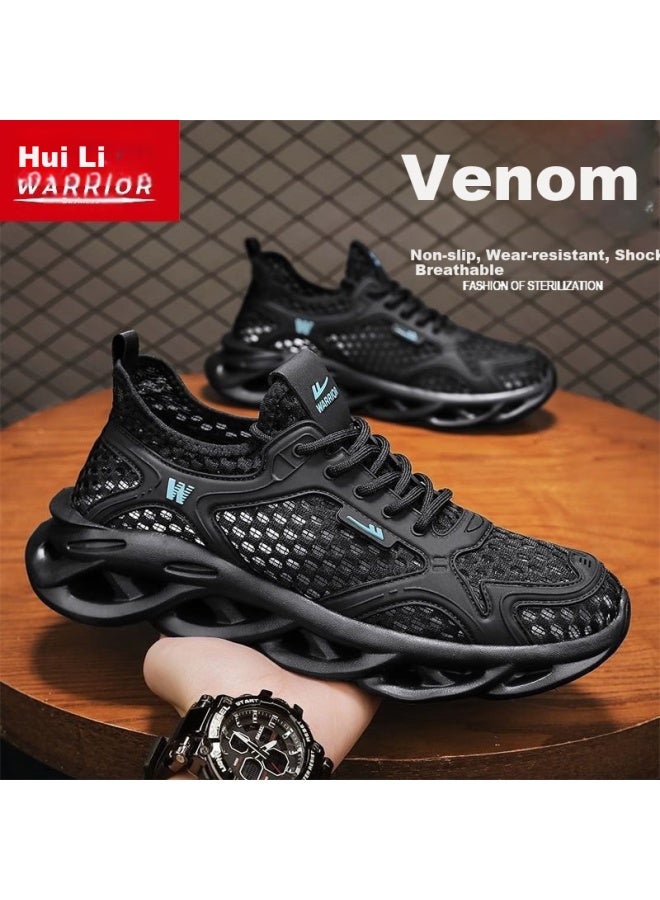 Huili Men's Sandals, Summer Men's Sneakers, Mesh Breathable Casual Sports Walking Water Shoes, Black, Size 39