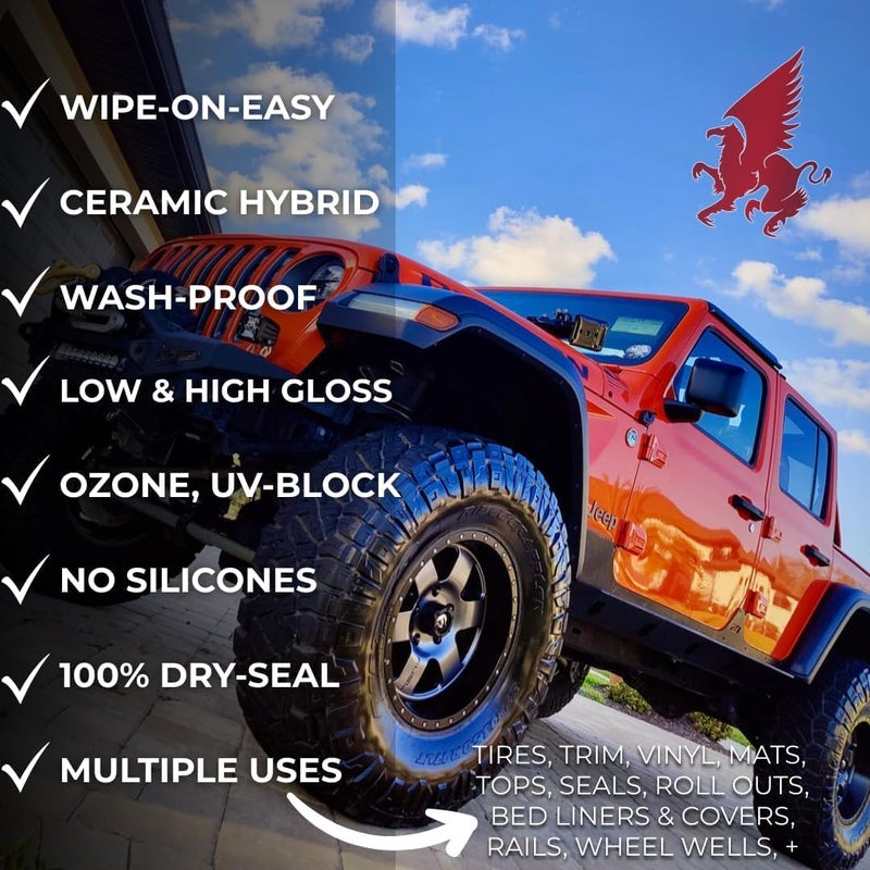 Renew Protect - GLOZ Semipermanent Tire & Trim Treatment, Mid to High Shine & Durability, Floor Mat- RV- Motorcycle-Safe, Acrylic Ceramic-Hybrid Protectant, Wash-Proof, 5 min Dry-Seal 8oz - Image 4