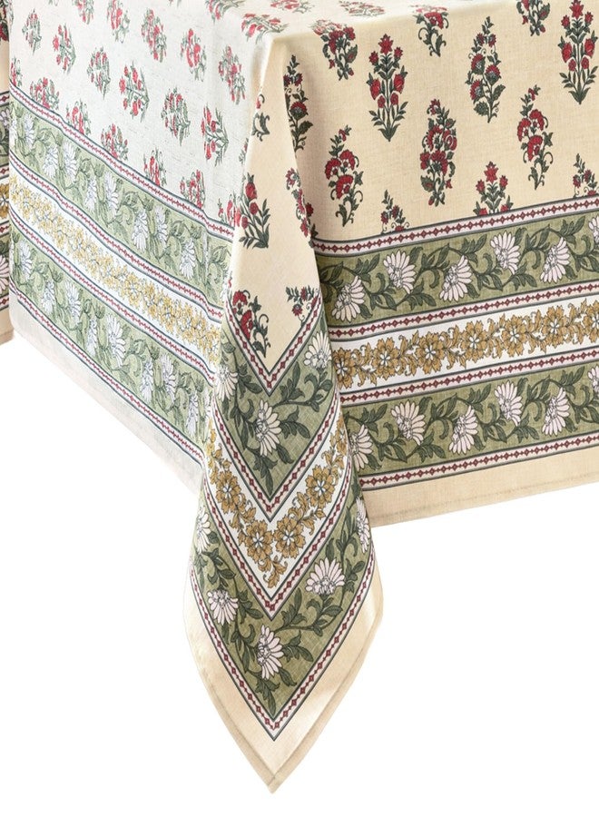 Elrene Home Fashions Nomad Harvest Block Print Fall/Thanksgiving Rectangle Wrinkle Resistant Tablecloth, 60"x102" - Image 2