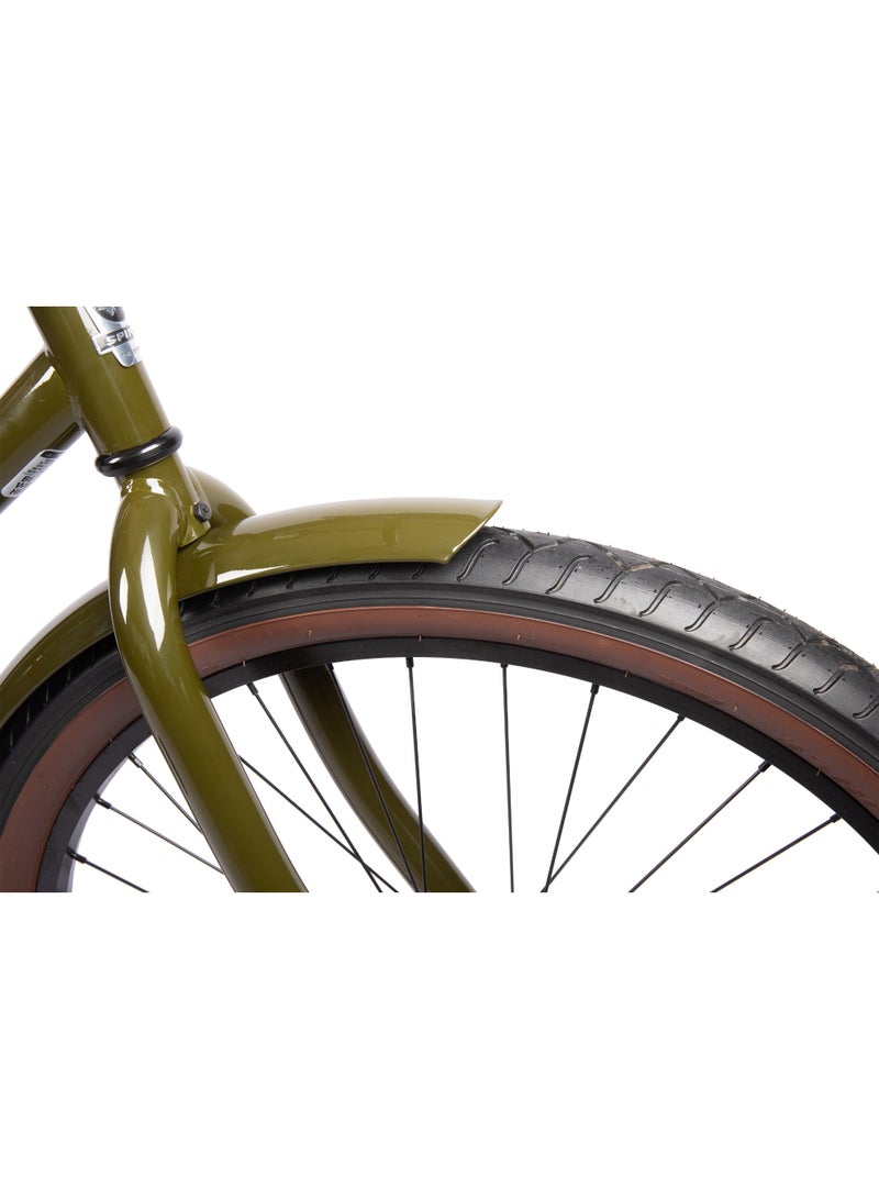 SPINN Horizon 1-Speed Men's Urban Cruiser Bike - 26 Inch Wheel, Olive - Image 4