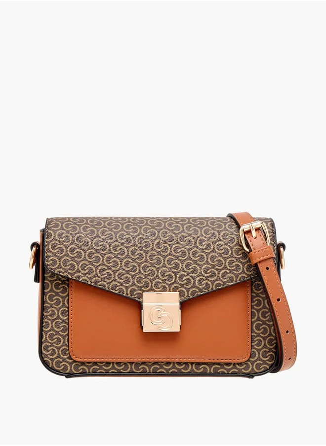 سيليست Women Solid Crossbody Bag with Flap Closure and Adjustable Strap