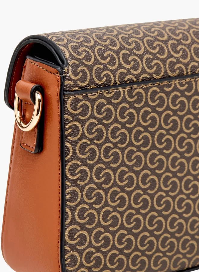 Celeste Women Solid Crossbody Bag with Flap Closure and Adjustable Strap