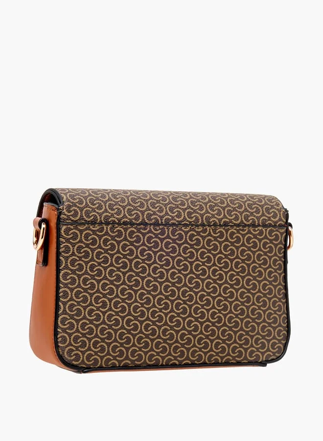 Celeste Women Solid Crossbody Bag with Flap Closure and Adjustable Strap