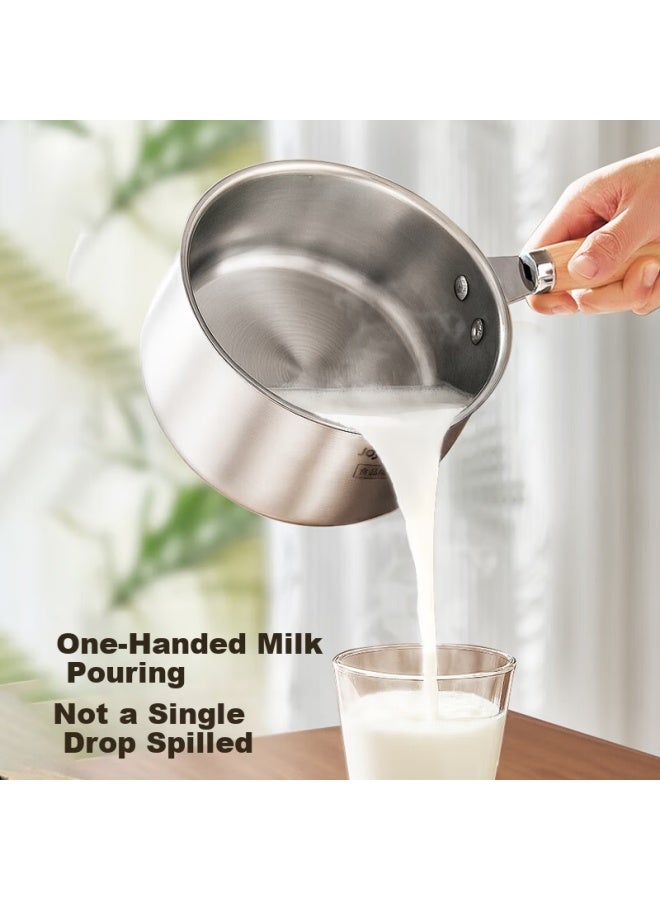 Joyoung 316l Stainless Steel Milk Pot 0 Coating Baby Food Supplement Pot Yukihira Pot Instant Noodle Small Milk Pot Soup Pot With Steamer 20cm - Image 3