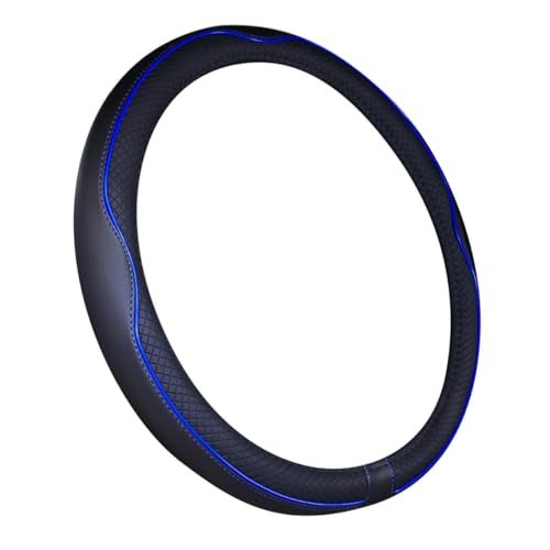 Mayco Bell Large Size Steering Wheel Cover Anti-Slip,Safety,Soft,Breathable,Durable,Full Surround,Comfortable Grip Microfiber Leather (15.5-16 inch, Black Dark Blue) - Image 3