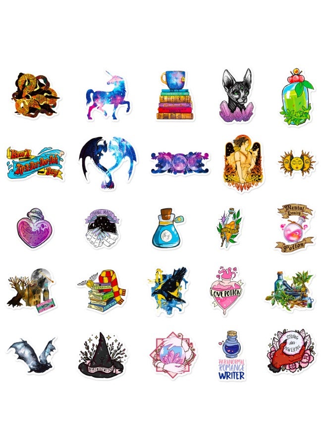 NIBEMINENT 50 Pcs Medieval Magic Deco Kit Waterproof Stickers, High Definition Printing Bright Colors, Suitable for Laptop Skateboard Luggage Water Bottle Guitar DIY - Image 3