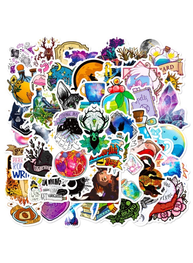 NIBEMINENT 50 Pcs Medieval Magic Deco Kit Waterproof Stickers, High Definition Printing Bright Colors, Suitable for Laptop Skateboard Luggage Water Bottle Guitar DIY - Image 2