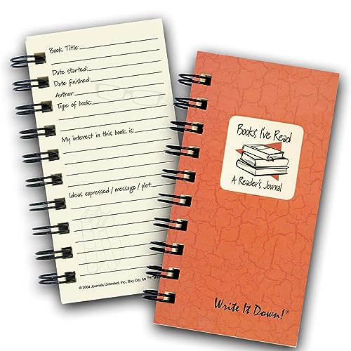 Write it Down Series by Journals Unlimited, Guided Journal, Books I've Read, A Reader's Journal, Mini-Size 3”x5.5”, Orange Hard Cover, Made in USA - Image 1