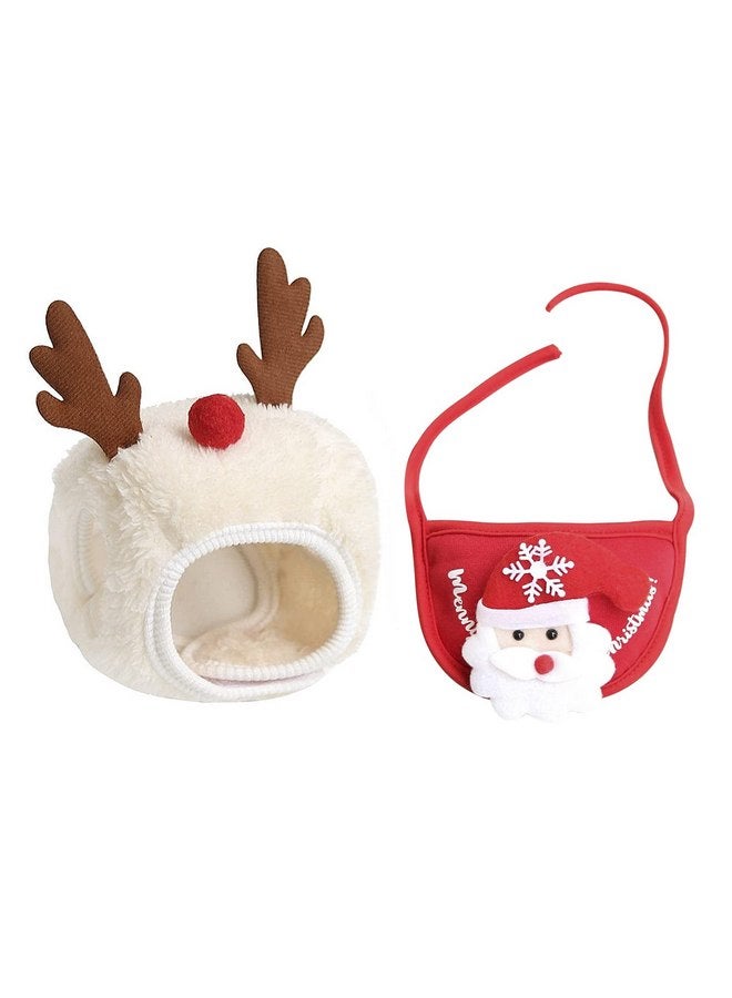NICEYST Dog Christmas Bandana Santa Hat Plush Xmas Tree Elk Antler Cap Santa Reindeer Saliva Towel Bib Adjustable Christmas Costume Outfit for Pet Cat Small Dogs Puppies Kitten… - Image 2