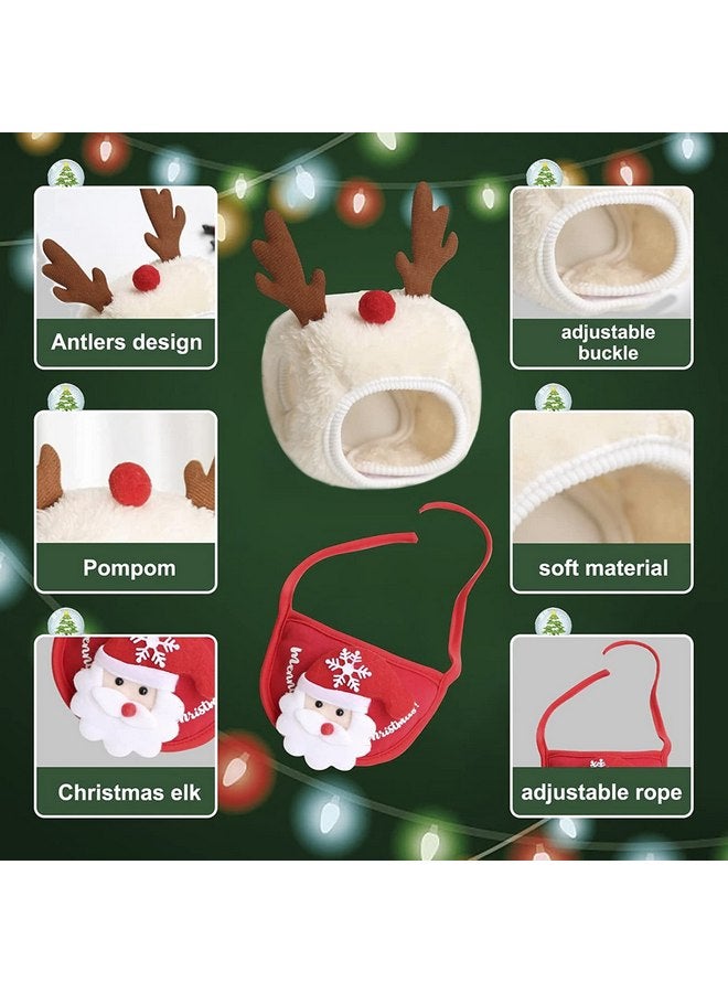 NICEYST Dog Christmas Bandana Santa Hat Plush Xmas Tree Elk Antler Cap Santa Reindeer Saliva Towel Bib Adjustable Christmas Costume Outfit for Pet Cat Small Dogs Puppies Kitten… - Image 3