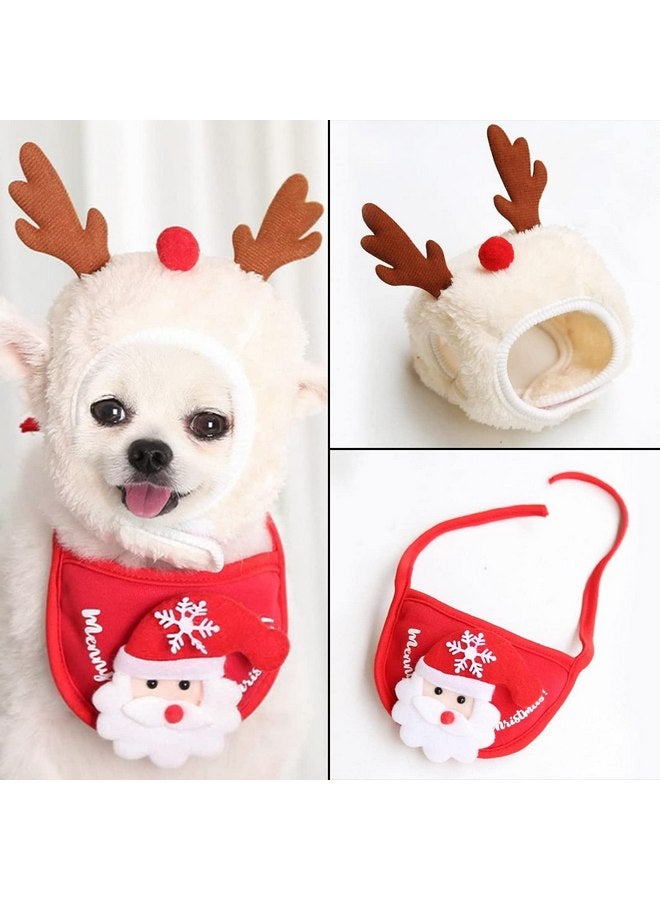 NICEYST Dog Christmas Bandana Santa Hat Plush Xmas Tree Elk Antler Cap Santa Reindeer Saliva Towel Bib Adjustable Christmas Costume Outfit for Pet Cat Small Dogs Puppies Kitten… - Image 5