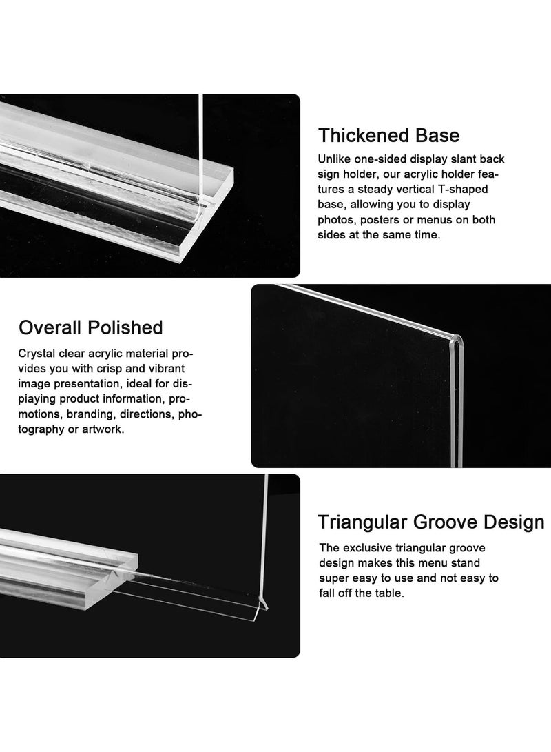 3packs A4 Menu Holders,Double Side Display,Acrylic Sign Holder,Clear Poster Holder Perspex Display Stand - Image 4