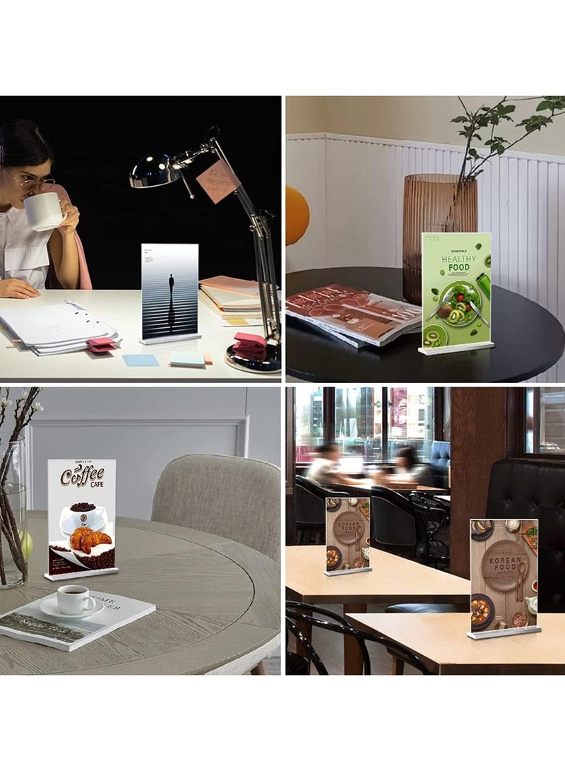 3packs A4 Menu Holders,Double Side Display,Acrylic Sign Holder,Clear Poster Holder Perspex Display Stand - Image 5