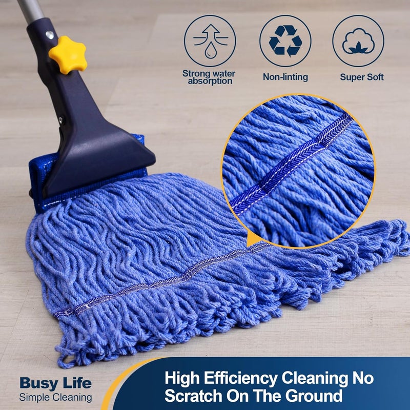 YOCADA Looped-End String Wet Mop Head Refill Replacement Heavy Duty Cotton Commercial Industrial Grade Floor Cleaning - Image 3