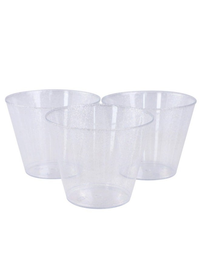 Printed LOGO 9oz Bronzing Color Plastic Cup Disposable Silver Wine Cup Western Food Cup Ice Cream Cup-Color:Blue Powder Blue Edge 270ML-Capacity:270ML—300ML  - Image 4
