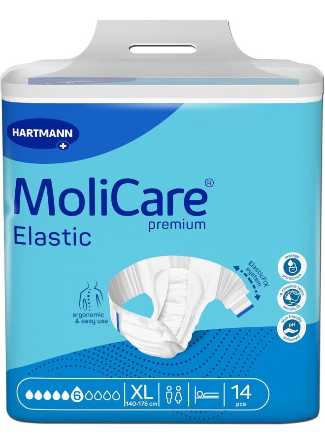 Molicare Molicare Premium 6 Drops Elastic 14 Pack, X-Large, Blue  - Image 2