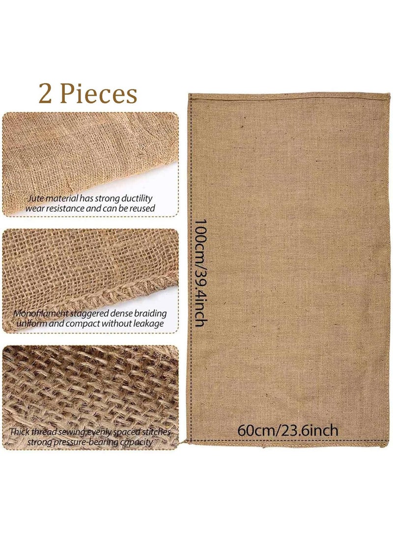 2 PCS Burlap Sacks Bulk - Reusable Potato/Grain Bags, Heavy-Duty Leak-Proof Design, Perfect for Gardening, Picnic and Field Games(24" x 40") - Image 2