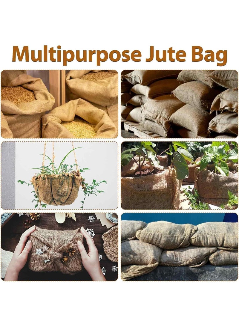 2 PCS Burlap Sacks Bulk - Reusable Potato/Grain Bags, Heavy-Duty Leak-Proof Design, Perfect for Gardening, Picnic and Field Games(24" x 40") - Image 3