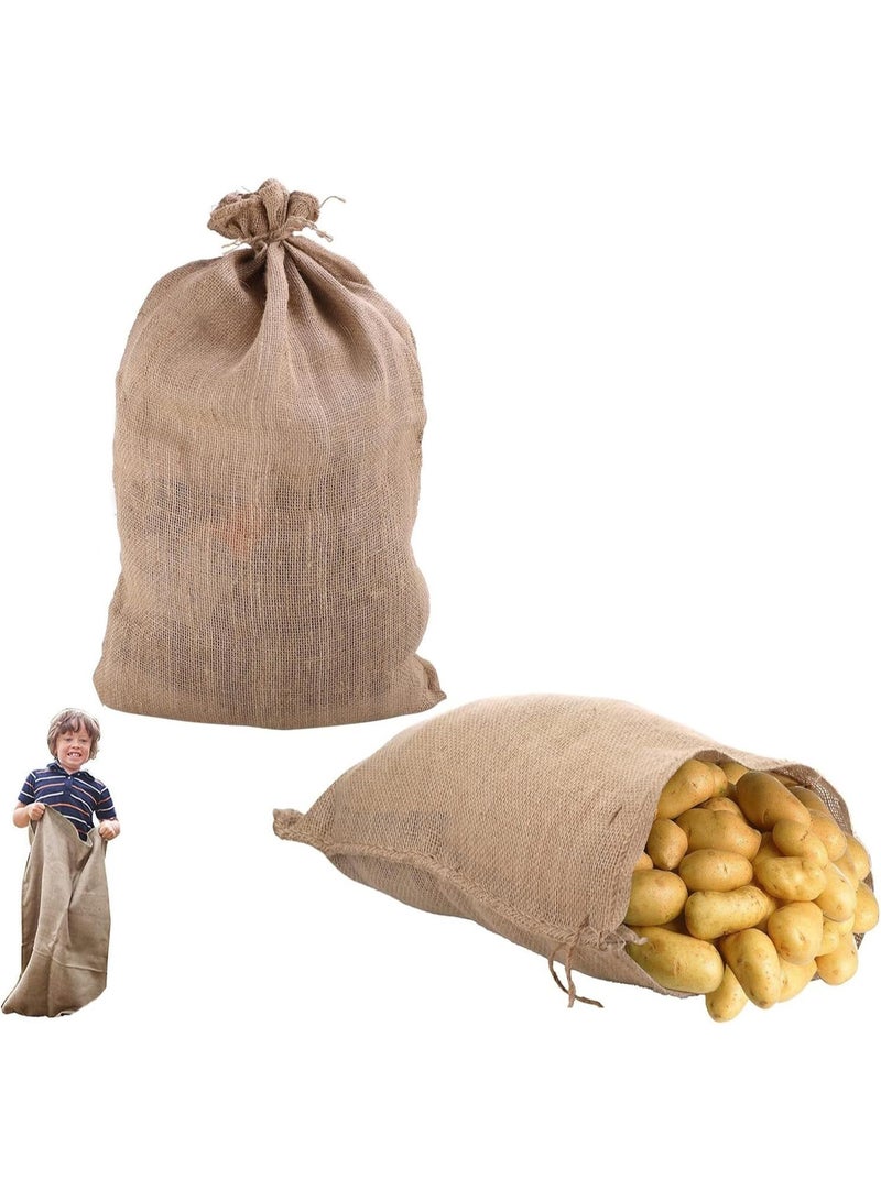 2 PCS Burlap Sacks Bulk - Reusable Potato/Grain Bags, Heavy-Duty Leak-Proof Design, Perfect for Gardening, Picnic and Field Games(24" x 40") - Image 1