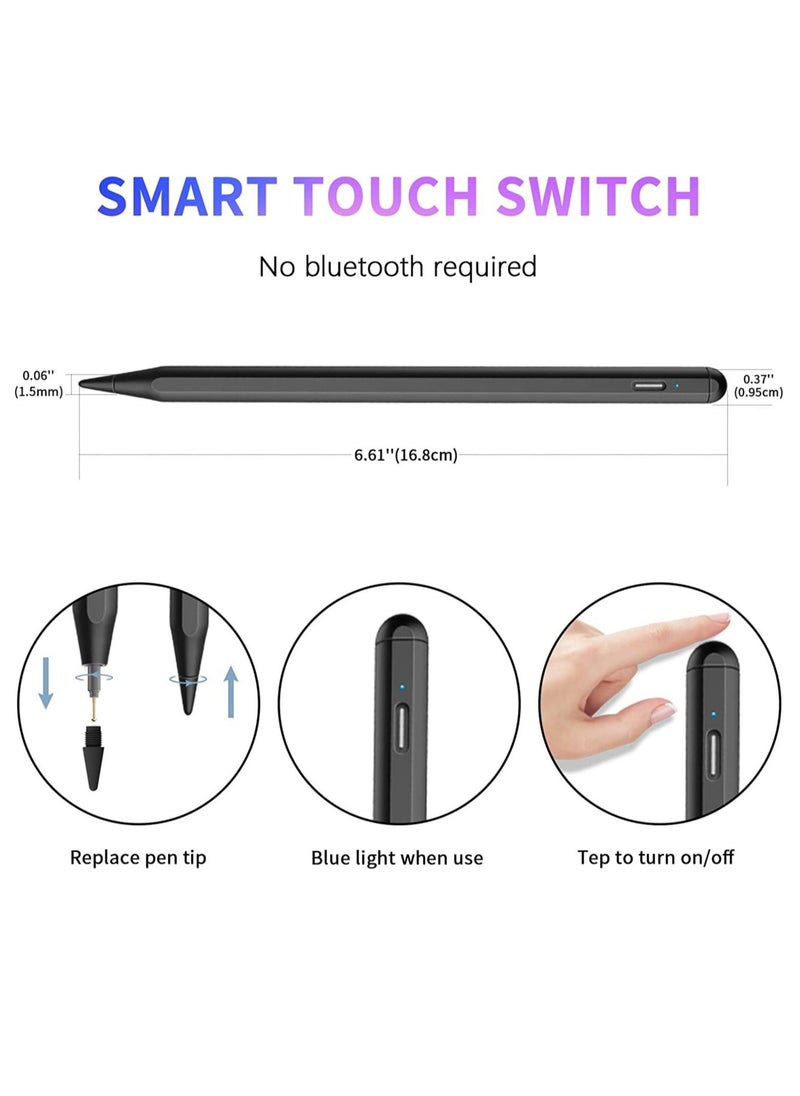 Stylus Pen for iPad 10th/9th/8th generation with Palm Rejection, Pencil for iPad Compatible with iPad Pro 11/iPad Pro 12.9/iPad 6th/7th/8th/9th/10th/iPad Mini 5th/6th/iPad Air 3rd/4th/5th