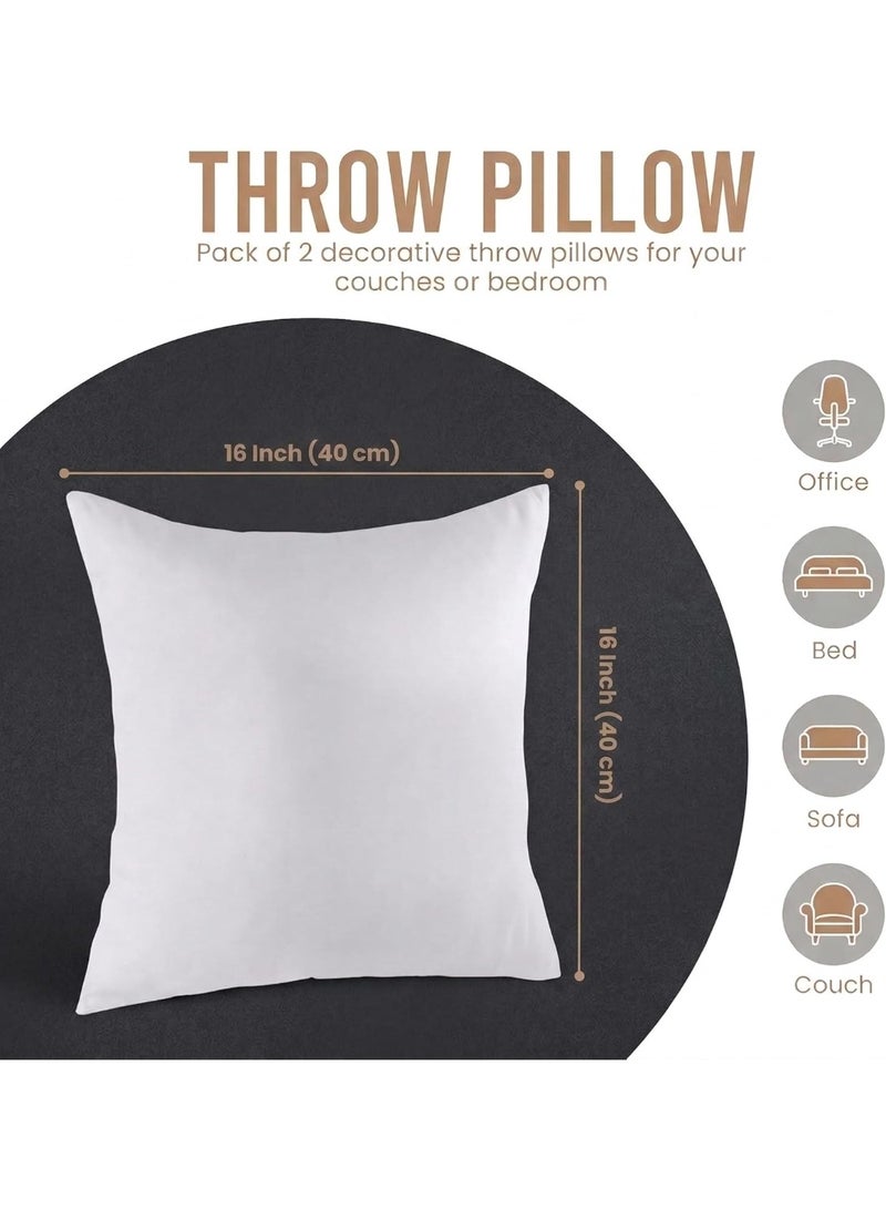 Cushion Inserts Pack of 2 – Square Throw Pillow Inserts for Sofa Couch Bed | Soft Fluffy Cushion Fillers | Decorative Pillow Inner Pads | White, 40 × 40 cm - Image 4