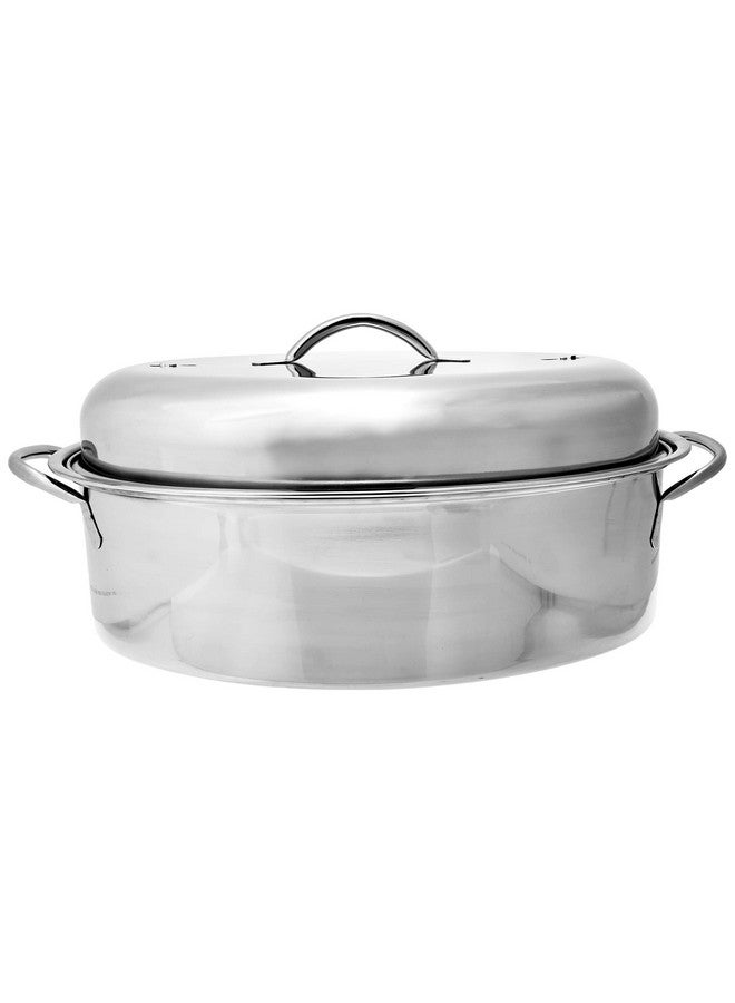 Fox Run Oval Roaster Set, Stainless Steel, 10-Quart - Image 2