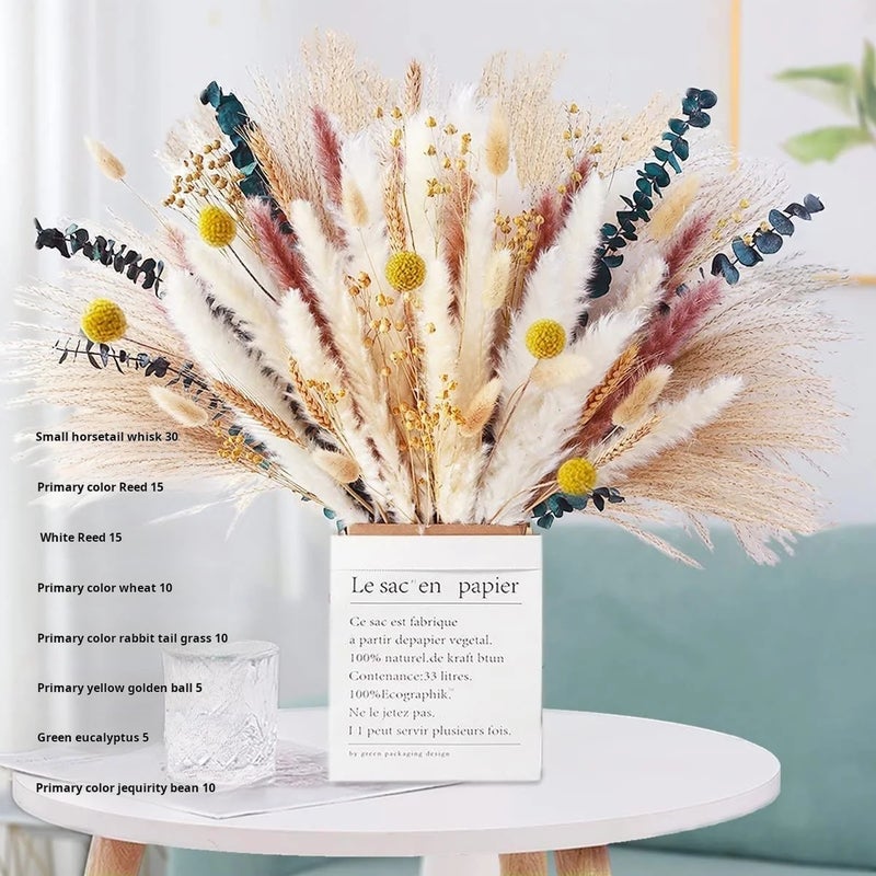 Bluejw G43 Pampas Grass Bouquet, 80pcs Natural Dried Phragmites Flowers for Wedding Home Decor, Valentine's Day Christmas Dried Plants - Image 1
