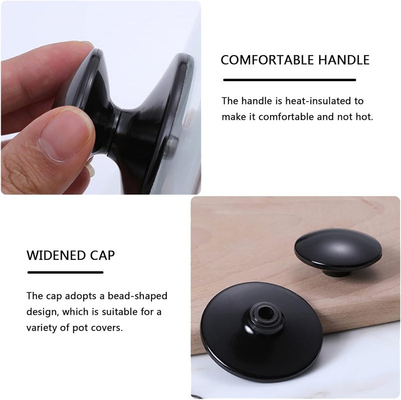 klarako Pan Lid Cover Knob Universal Replacement Pan Lid Pan Knob Handle Bakelite Pan Lid Antiklarako Scalding Knob Handle Saucepan Lid Handle Cookware Replacement Handles Circular Cover Knobs 5 Pcs - Image 5
