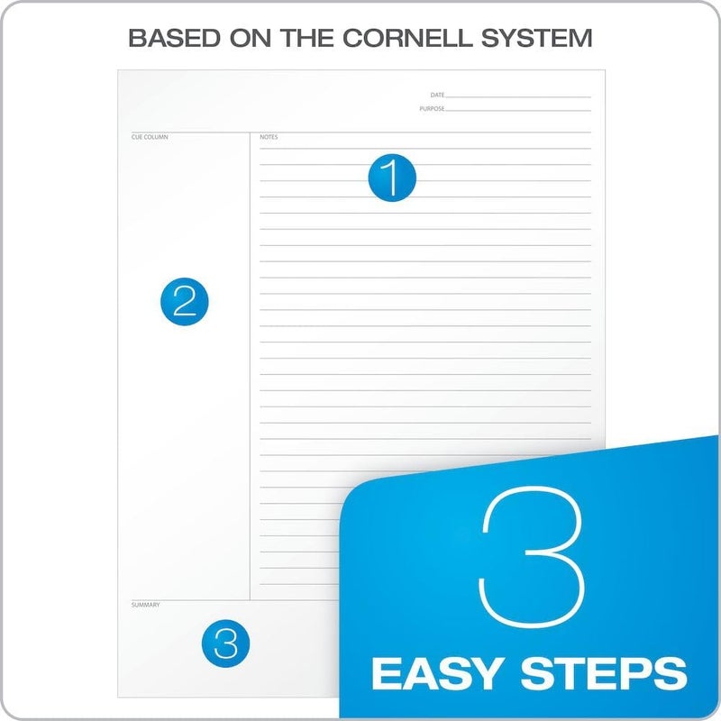 TOPS Oxford FocusNotes Note Taking System 1-Subject Notebook, 11 x 9 Inches, White, 100 Sheets (90223) - Black - Image 2
