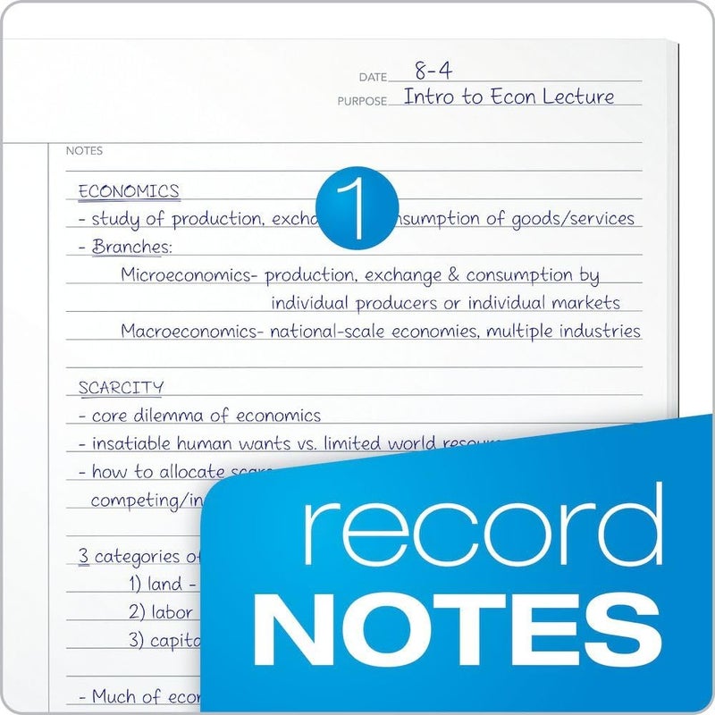 TOPS Oxford FocusNotes Note Taking System 1-Subject Notebook, 11 x 9 Inches, White, 100 Sheets (90223) - Black - Image 3