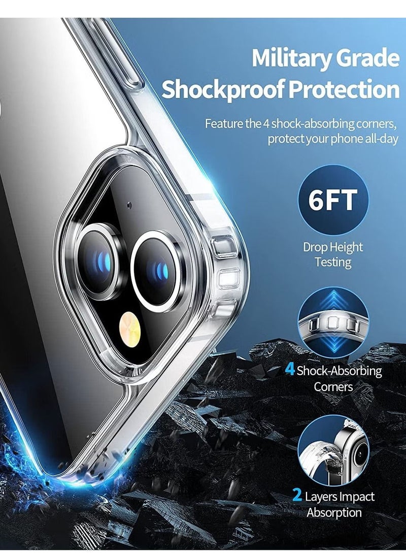 vesus Magnetic Clear Case for iPhone 13 Case 6.1 Compatible with magsafe Charger & Battery Military Drop Protection Shock Absorbing Corners Protective Phone Case Bumper Cover  - Image 2