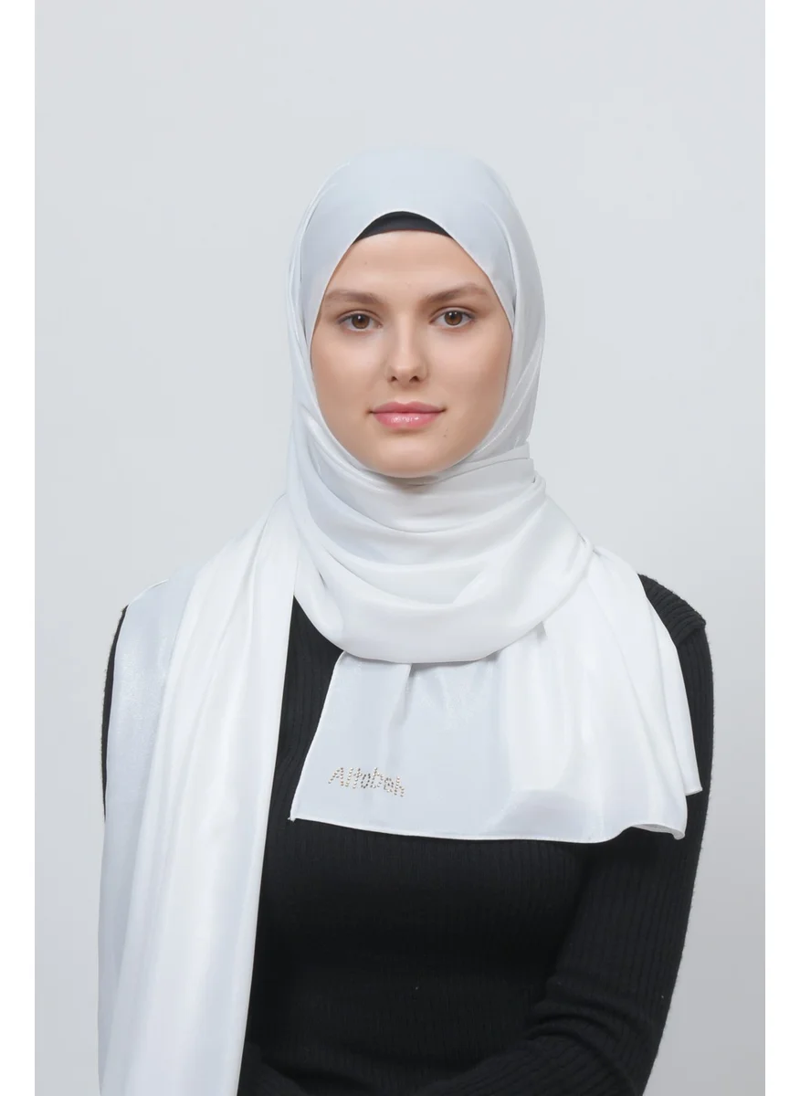 Altobeh Glitter Evening Dress Chiffon Shawl-White