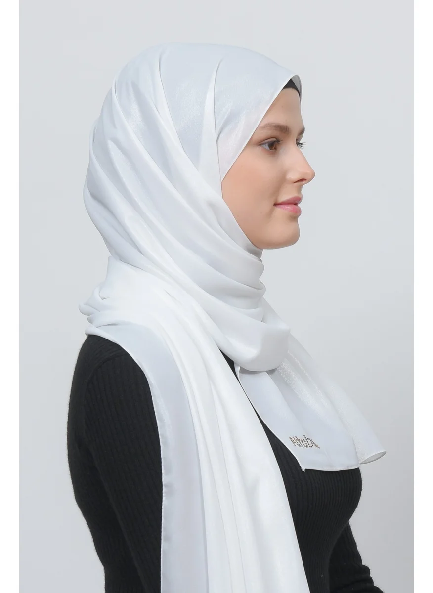 Altobeh Glitter Evening Dress Chiffon Shawl-White